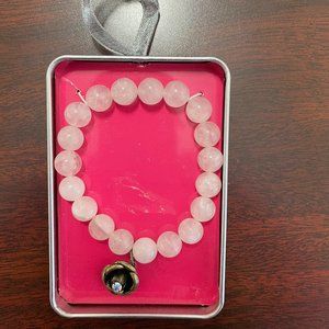 NIB Rose Quartz Bead  Bracelet  Stretch